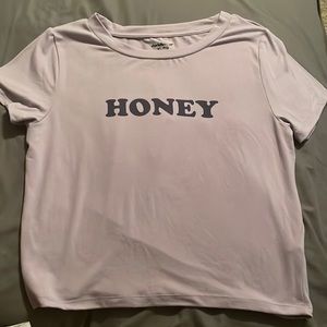 charlotte russe purple honey crop top. short sleeves. size XL